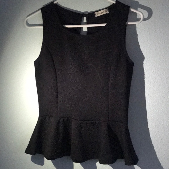Ginger G Tops - Black Peplum Top
